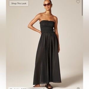 J Crew Smocked maxi dress in cotton voile